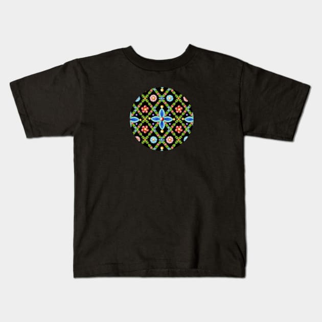 Millefiori Heraldic Lattice Kids T-Shirt by PatriciaSheaArt